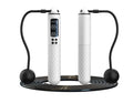Smart skipping rope with rechargeable English display counter, ABS handles, dual-use cord and cordless mode, three colours