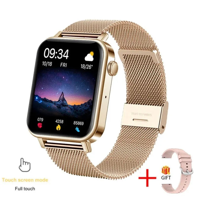 Bluetooth call health monitoring watch with silicone strap showing heart rate blood pressure oxygen tracking