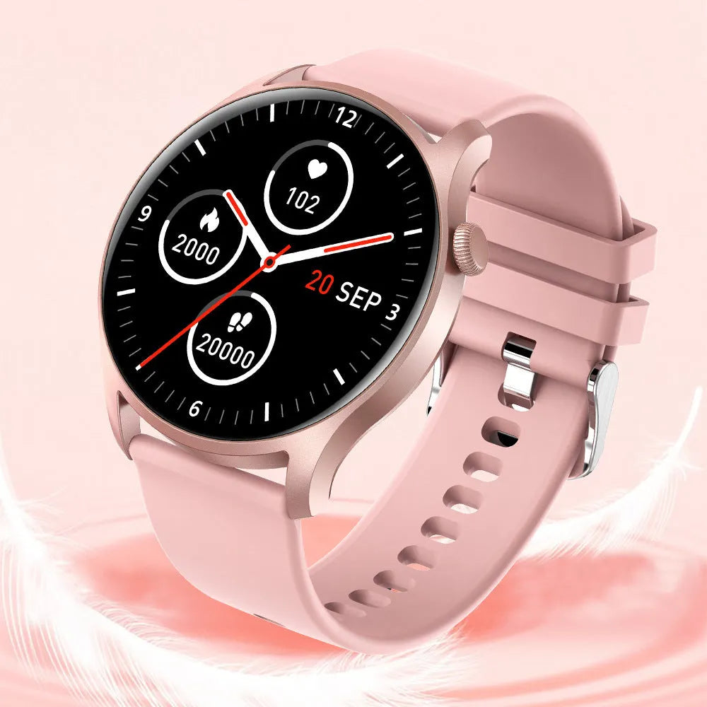 Smart watch with heart rate and blood pressure monitoring on silicone strap