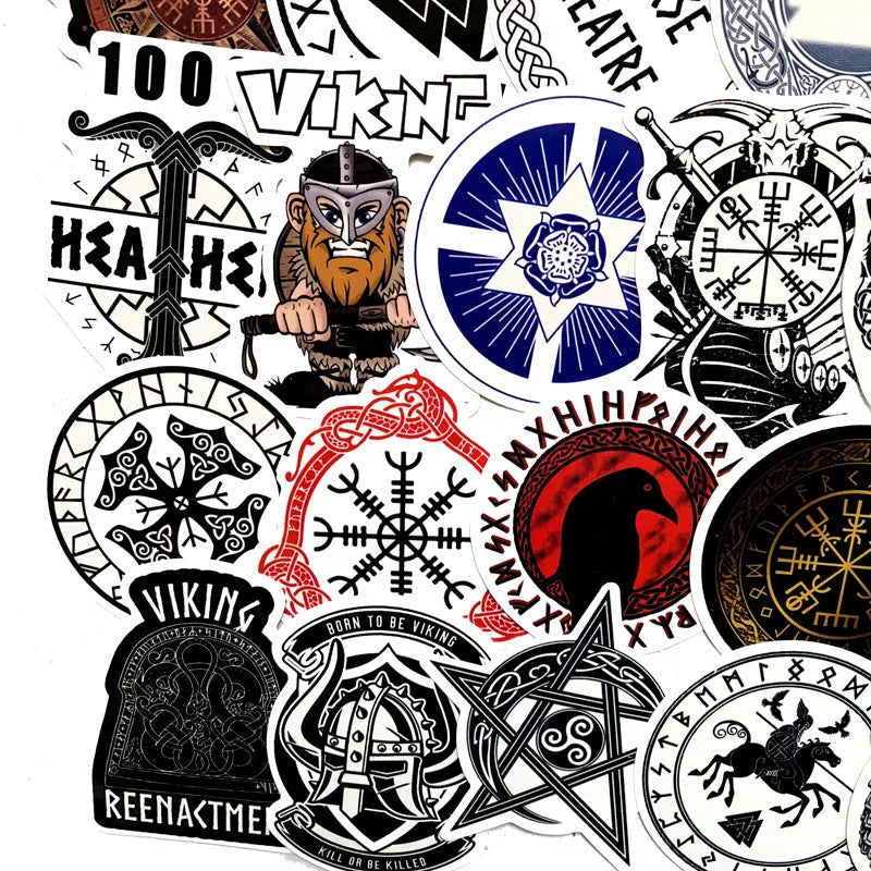 Ancient Rune Series PVC stickers 50 piece set 5-8 cm irregular shape colour decals for luggage laptop car