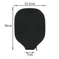 Black neoprene protective sleeve for a table tennis racket on a plain background.