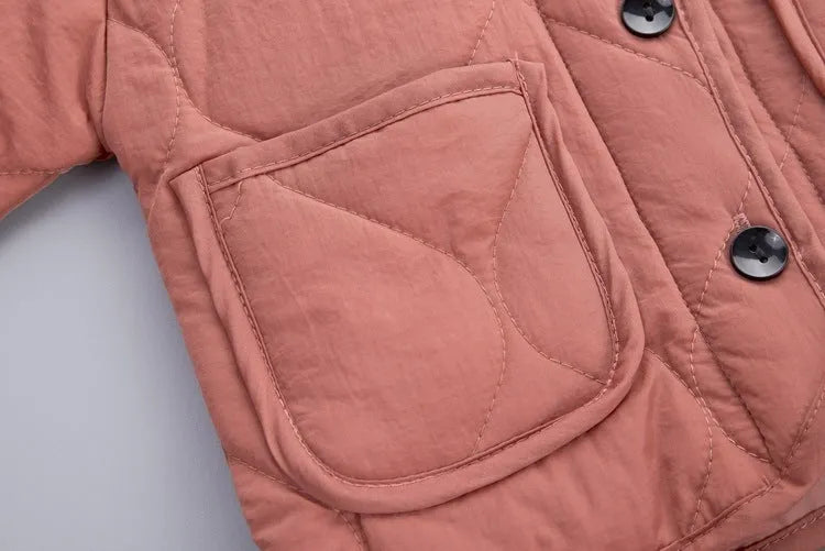Neutral Korean style baby two-piece suit in cotton velvet, available in red, green, beige, and brown for 80-130cm height