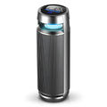 Aluminium alloy negative ion car air purifier with touch switch on a car dashboard