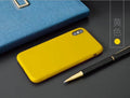 Frosted matte soft shell phone case for iPhone, shown in one of eight available colours.