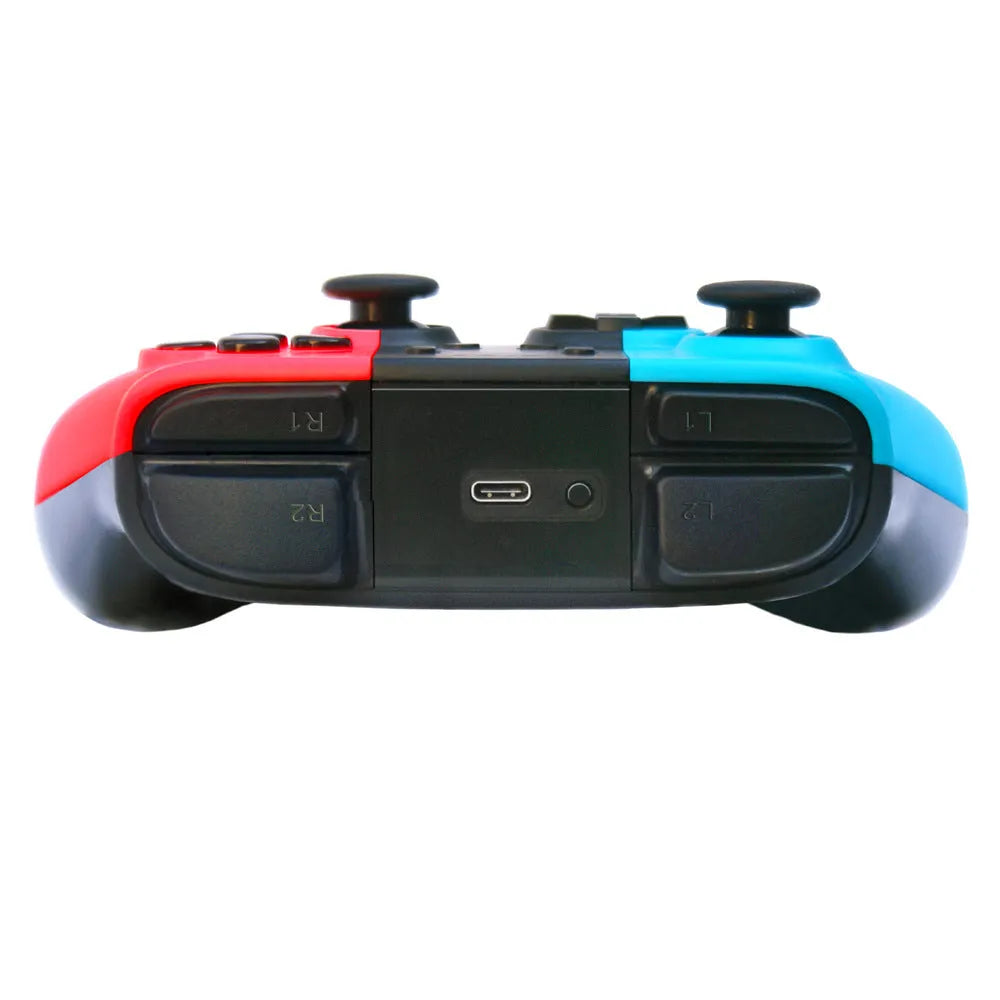 SWH wireless game controller for Nintendo Switch in black, showing buttons, analog sticks, and shoulder triggers.