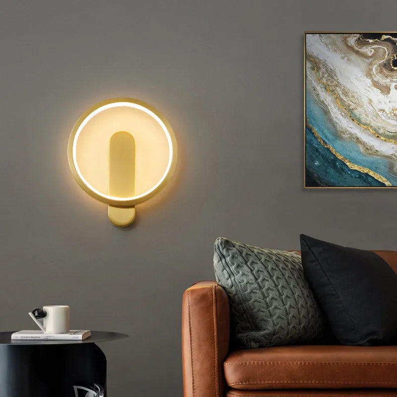 All copper wall lamp simple creative personality bedside light in gold finish 20x4x24cm