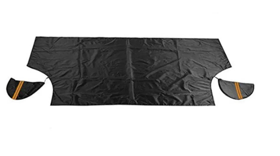 Car windshield snow cover 210x120cm waterproof polyester taffeta black silver with reflective bar and magnets