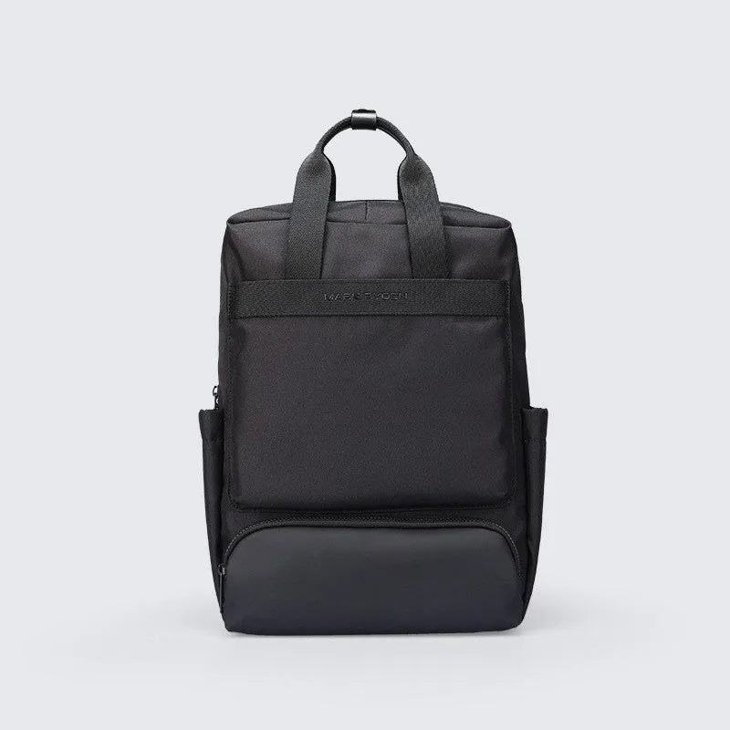 Black Oxford cloth computer backpack with a 20-35 litre capacity.