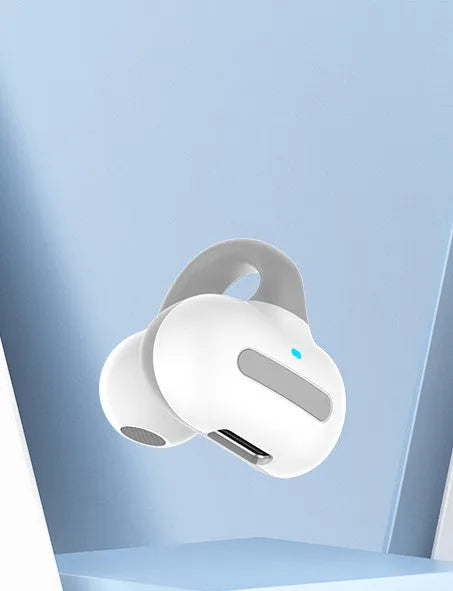 Clip-on Bluetooth headset earphones in black, white, pink, or blue colour options