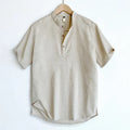 Men's lightweight linen blend t-shirt in solid colour with short sleeves for summer wear