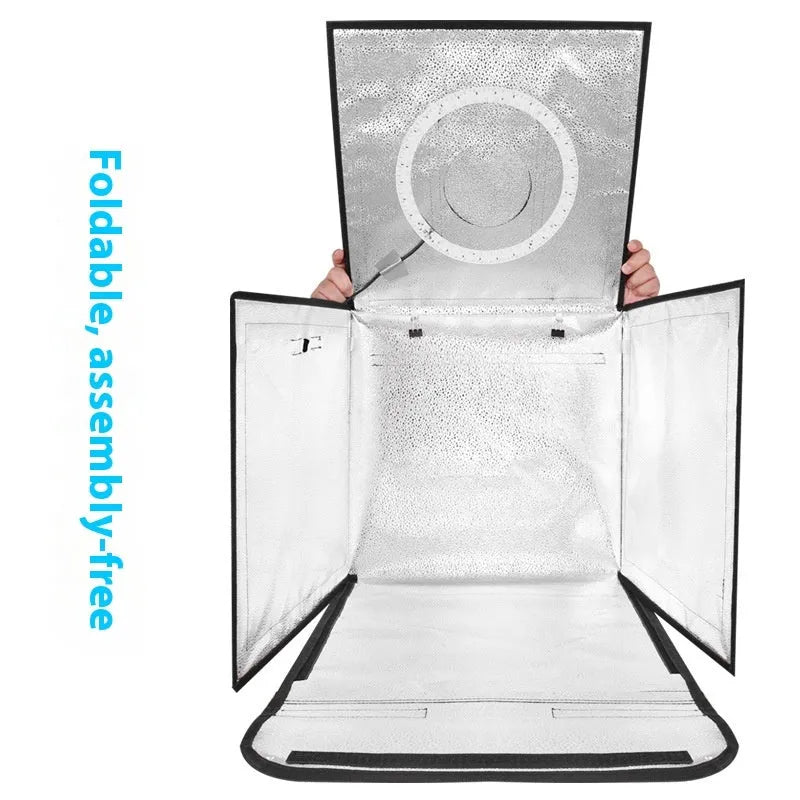 50cm collapsible studio light box with metal frame and USB powered lights