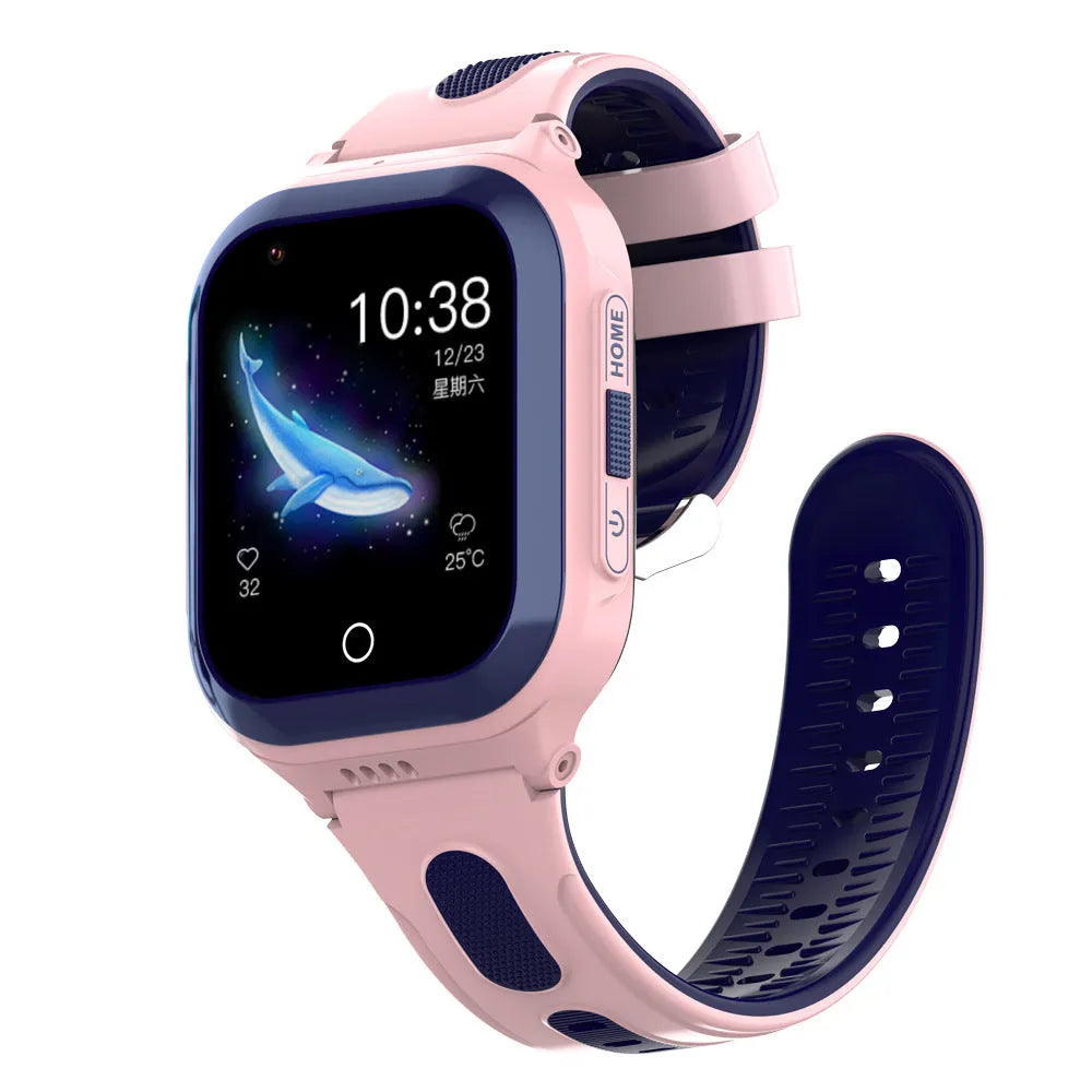 4G children's smart watch with video call, 1.4 inch screen, silicone strap, black colour option