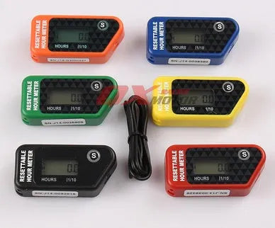 Black waterproof LCD maintenance timer for ATV motorcycle boat lawn mower generator service scheduling