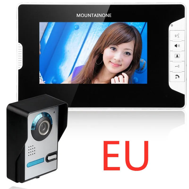 7-inch HD video door phone system with indoor monitor and outdoor night vision camera