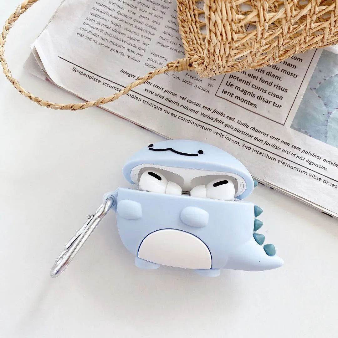 Blue baby dragon silicone protective case for Apple AirPods earbuds