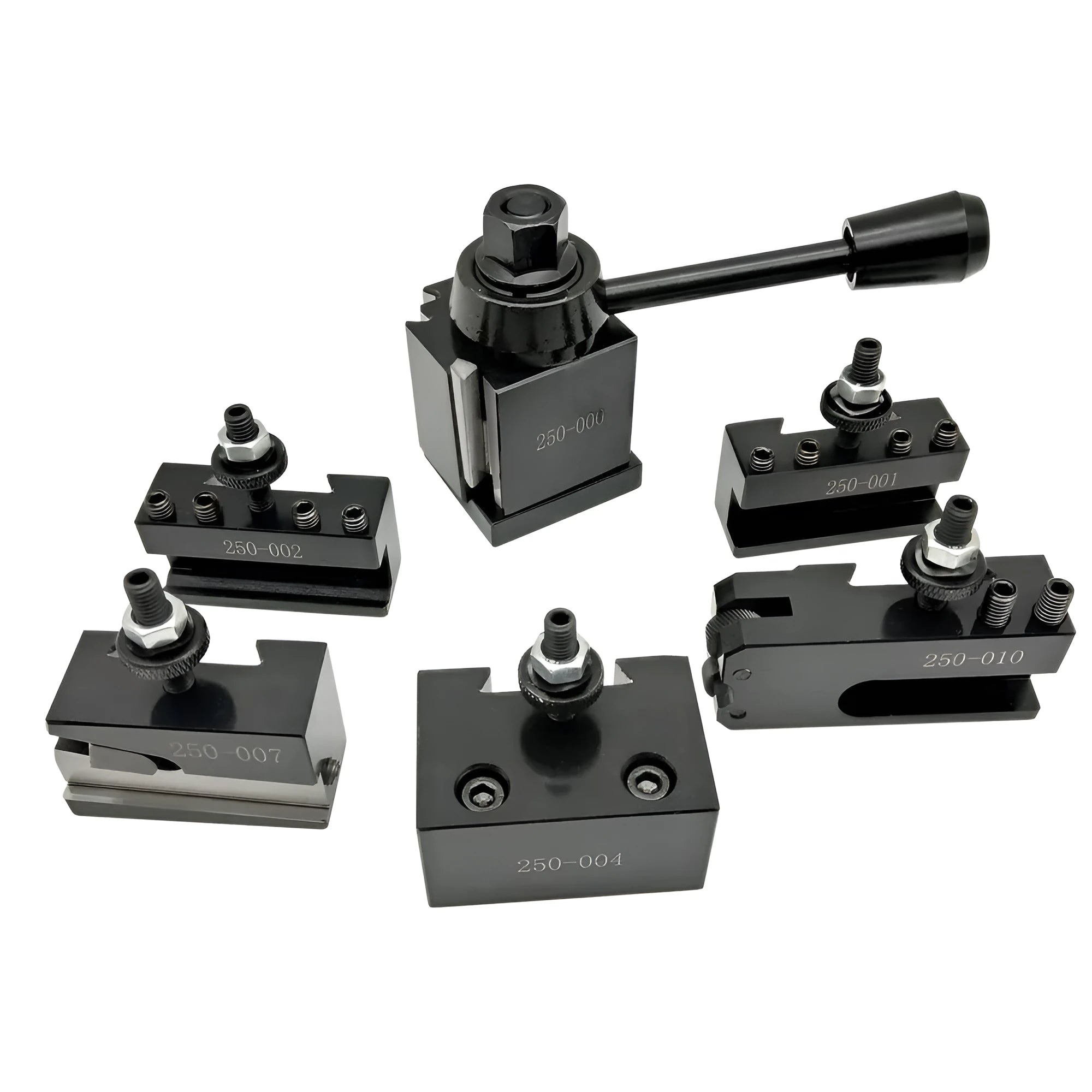 Machifit 250 series steel wedge quick change tool post and holders for mini woodworking lathes