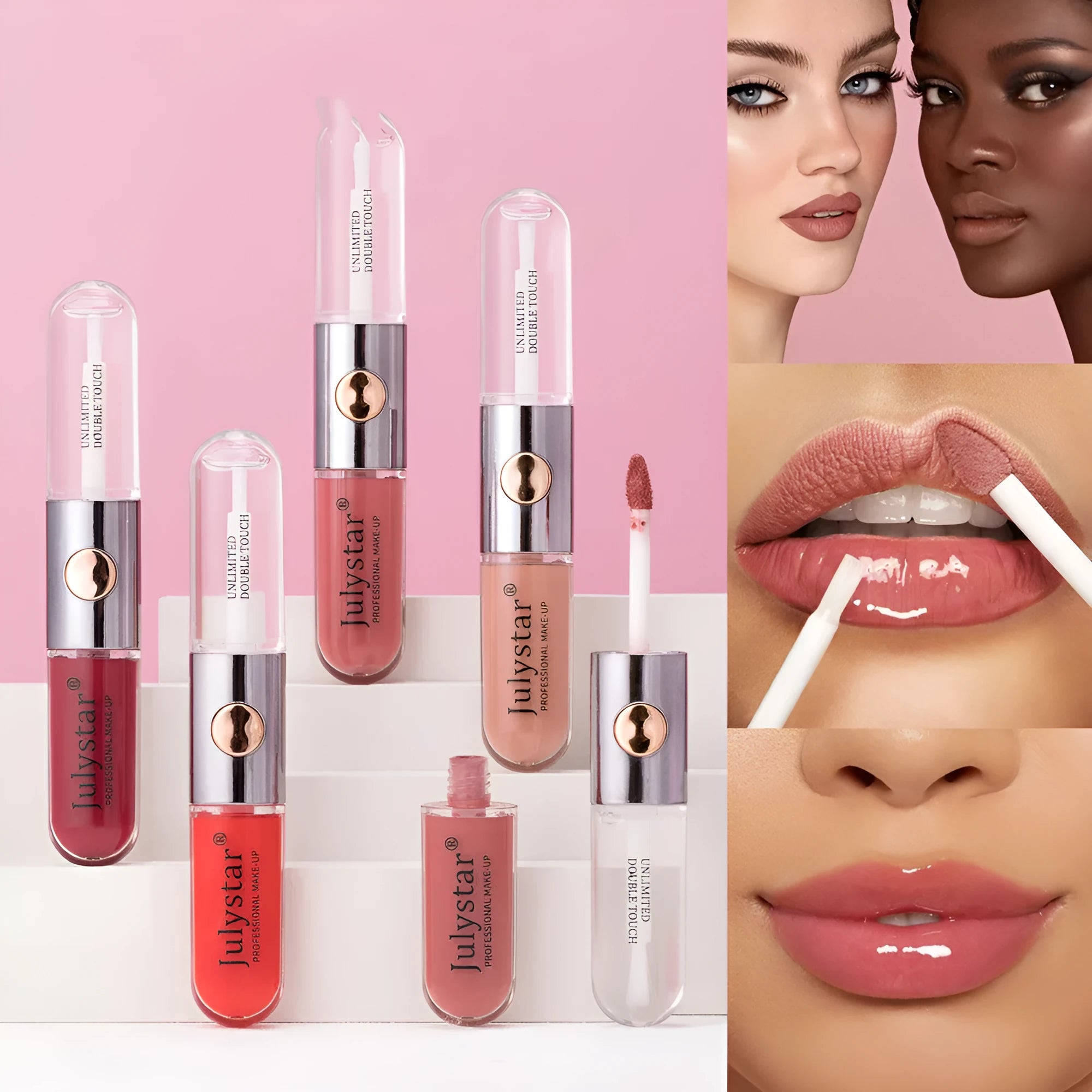 6ml tube of moisturising lip gloss available in nine colour shades