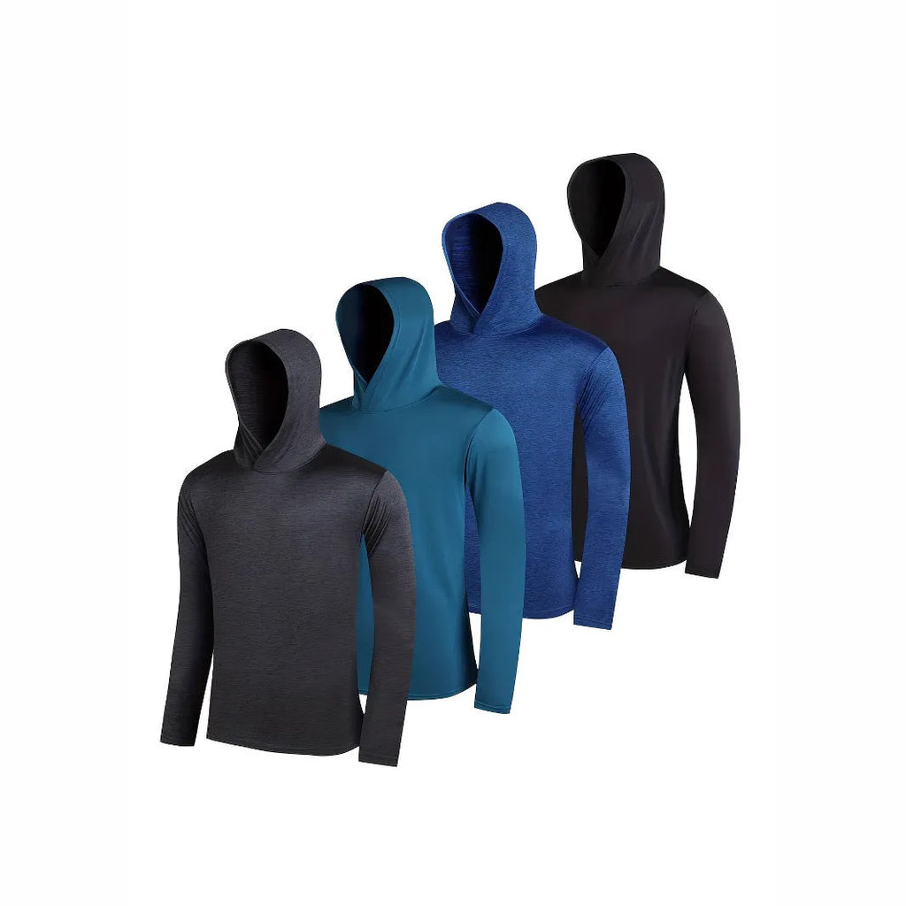 Men's lightweight polyester hoodie 4-pack in five colour options
