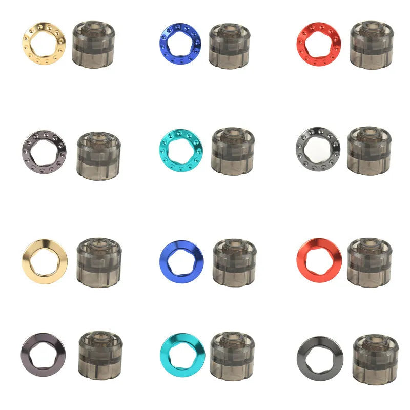 IQO LUMA cigarette holder cap with dismantlement tool for ILUMA Prime, metal construction, colourful circle design