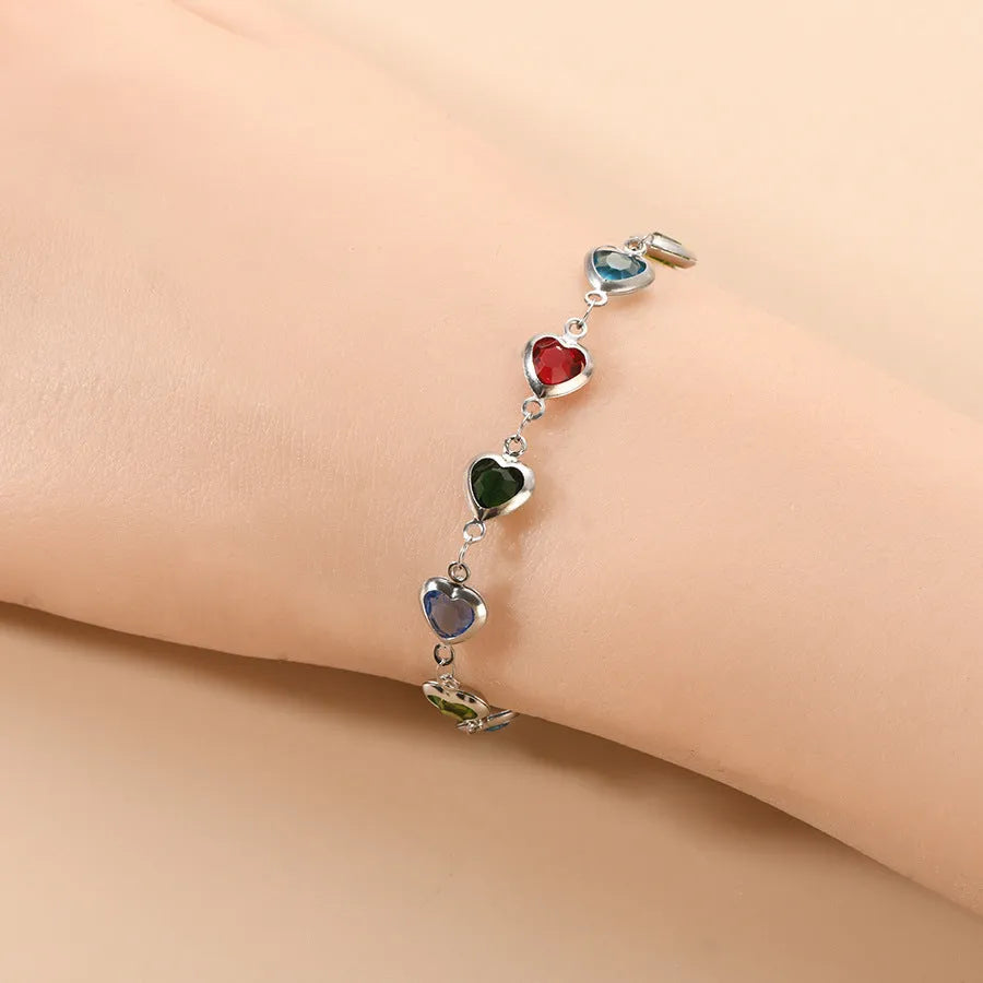 Devil's Eye geometric heart bracelet in stainless steel with electroplated colourful finish