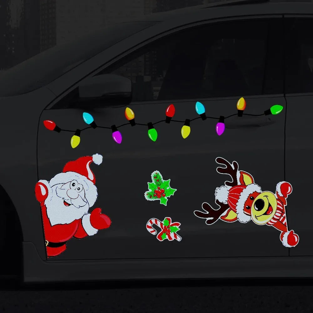 Christmas elk cartoon design magnetic sticker in medium size