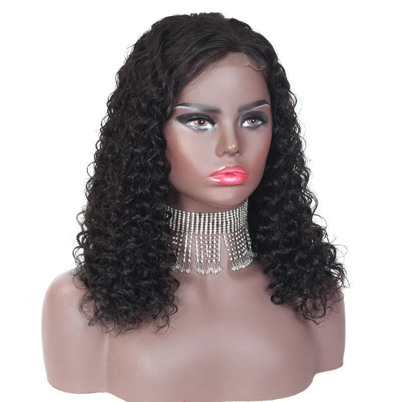 4x4 human hair lace wig in medium long length, real hair, available 8 to 24 inch, star fashion style