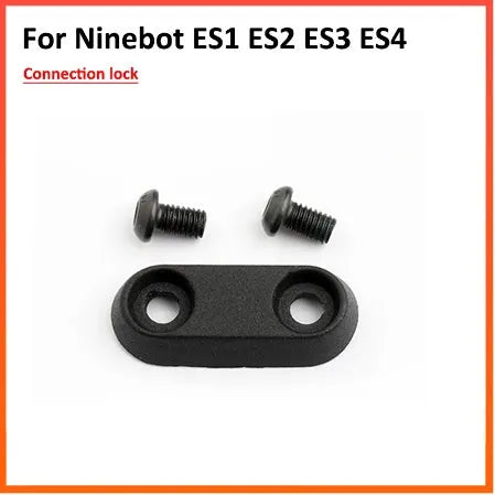 Black aluminium riser fixing latch for Ninebot ES series electric scooter, 46x20mm