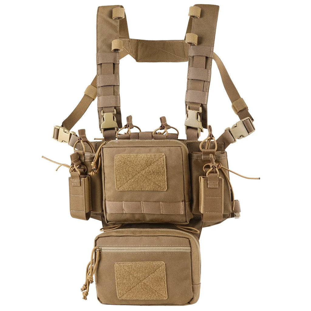 Lightweight tactical chest hanging bag large full set in All Terrain Camouflage 500D nylon with YKK zipper