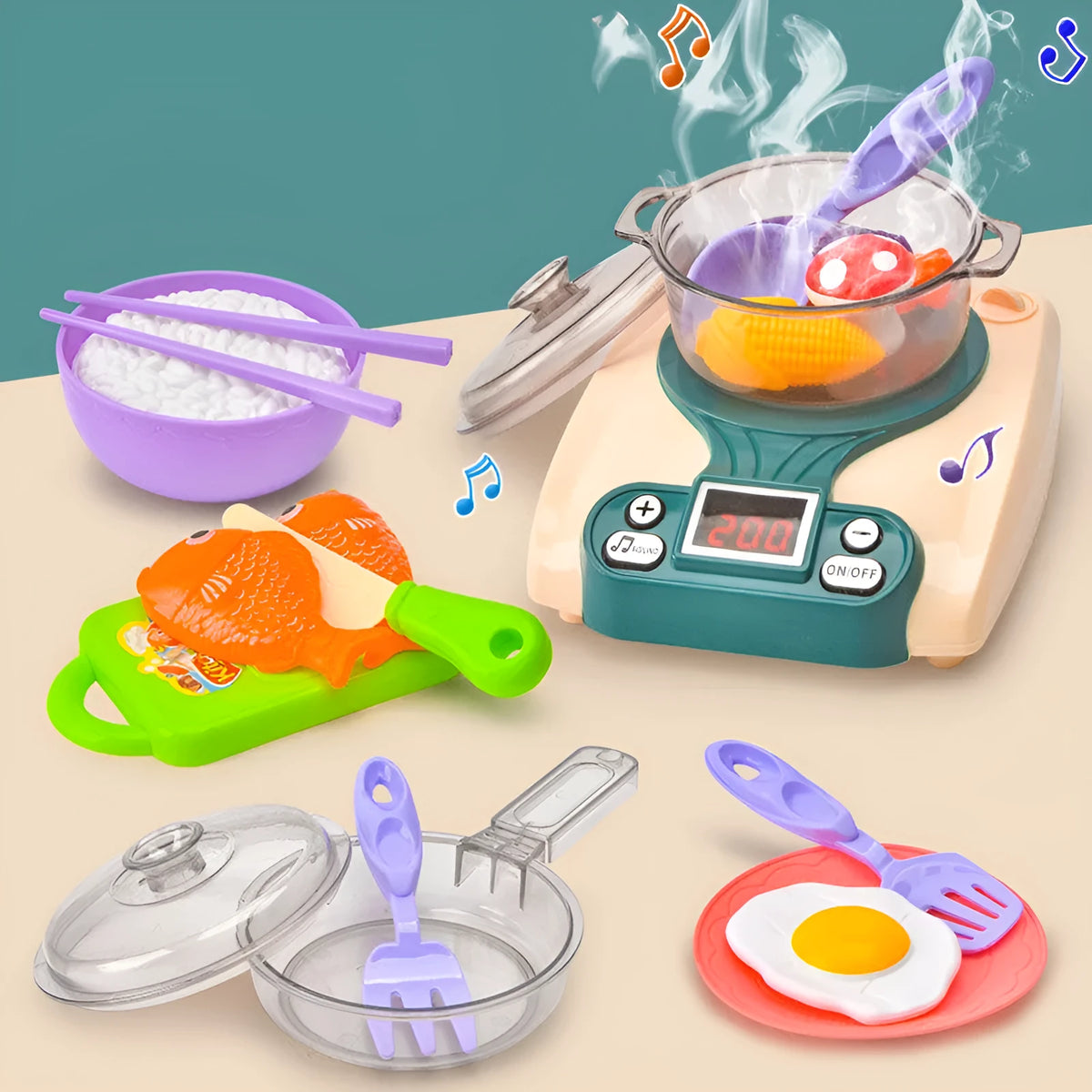 Children's plastic play house induction cooker toy in bright colours for infant pretend kitchen play