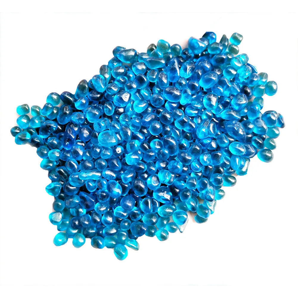 Sea blue glass sand beads 3-6mm round particles for fish tank landscaping decoration