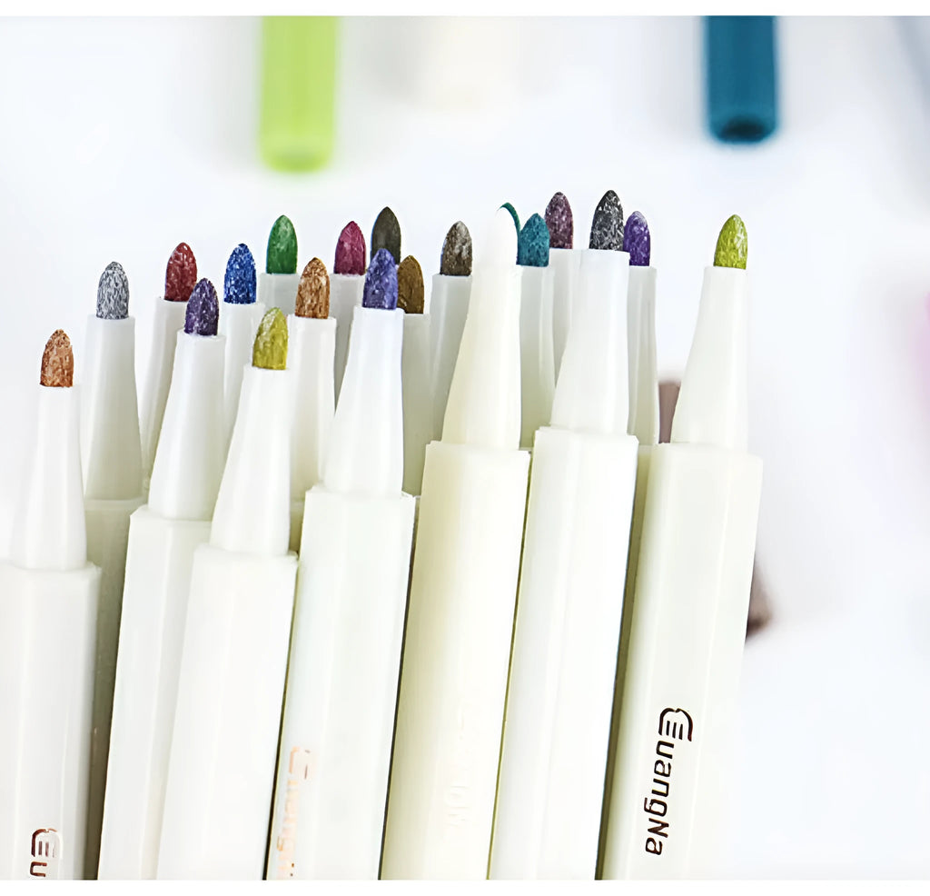 Paint marker pens 16.3cm PP non-toxic permanent markers in black gold silver and white