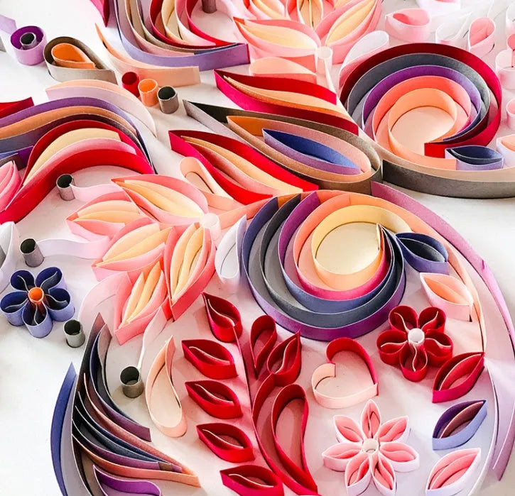 20 inch handmade butterfly quilling illustration material pack with craft paper and tool kit in blue