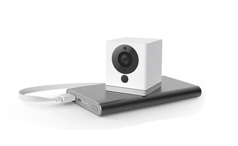 White indoor WiFi monitoring camera with night vision, 50x50x56mm, 1080P resolution