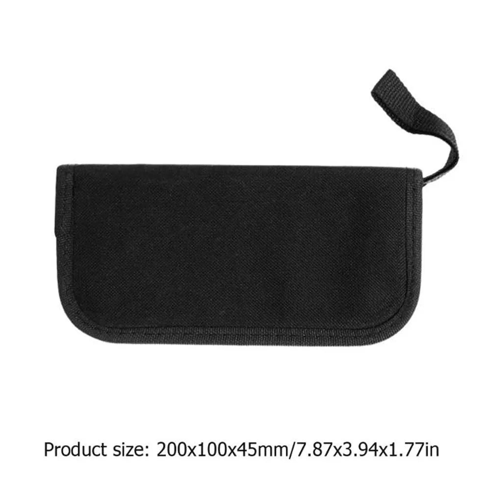 Black plastic case open to reveal 12 metal guitar repair tools including hex keys and screwdrivers