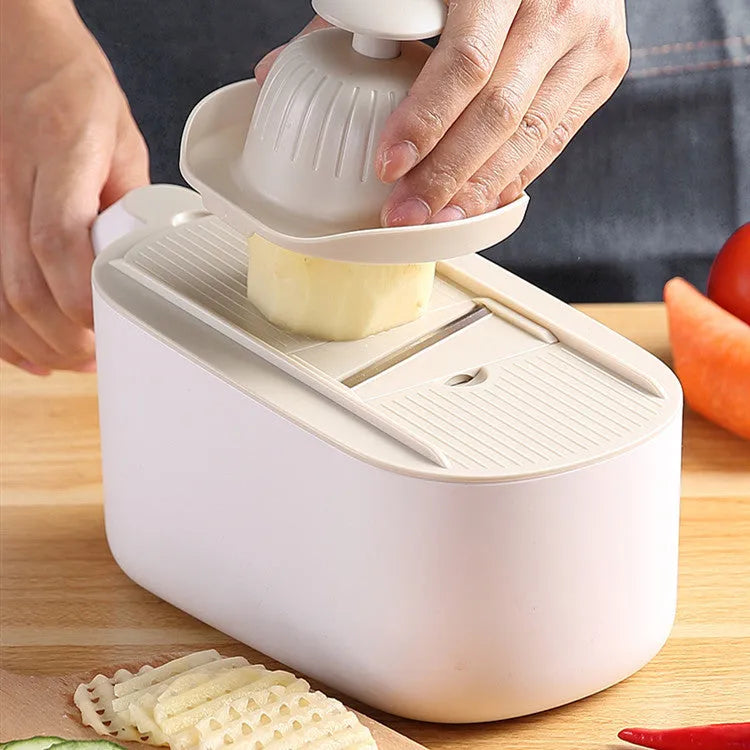 Multifunctional vegetable cutter in Nordic style with stainless steel blades, blue colour option