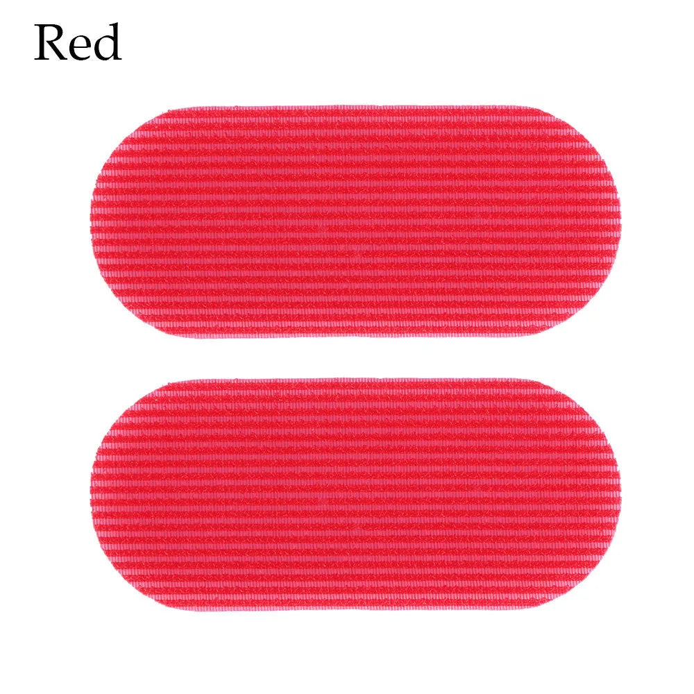 Pair of red fibre hair cutting clips each 11 x 5cm for sectioning retro oil head styles