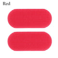 Pair of red fibre hair cutting clips each 11 x 5cm for sectioning retro oil head styles