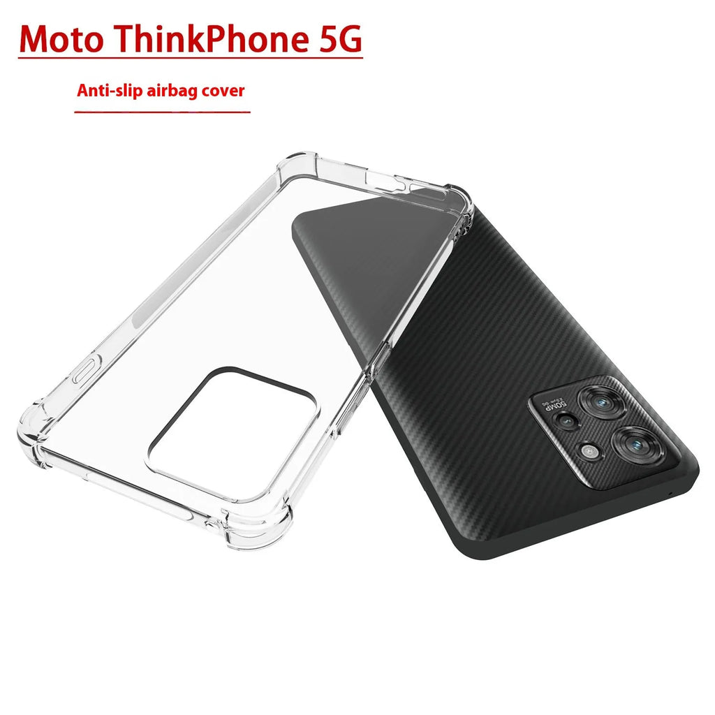 Transparent anti-drop phone case with four-corner airbag protection for Moto ThinkPhone 5G