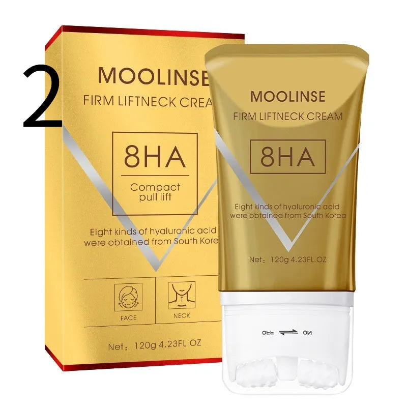Neck moisturising cream with roller applicator for dry skin beauty massage