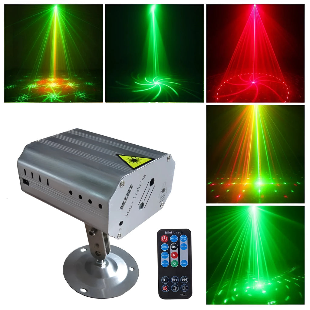 30W red and green laser party light with voice control and mounting bracket
