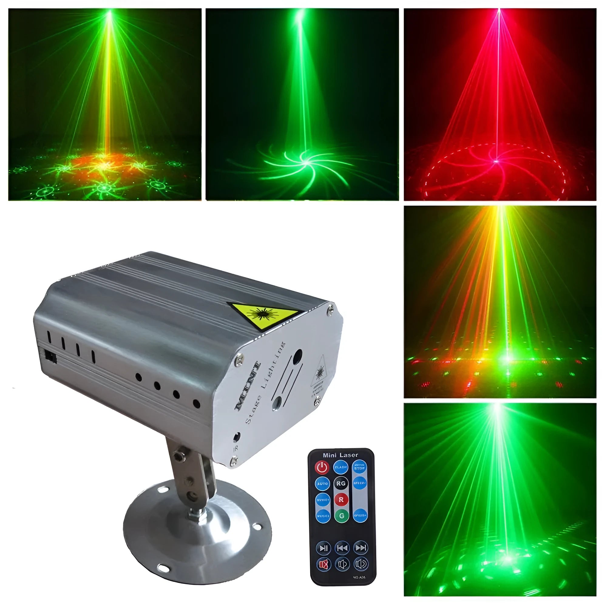 30W red and green laser party light with voice control and mounting bracket
