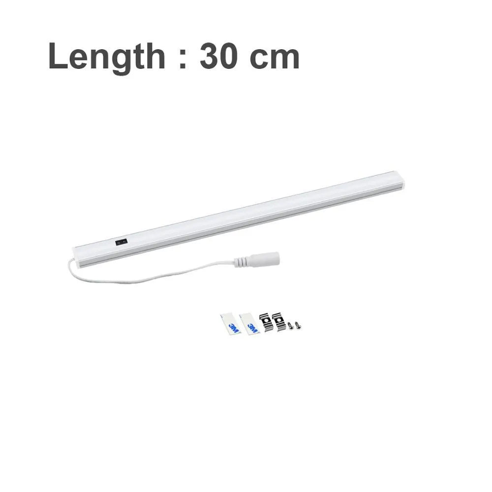 Aluminium profile LED strip bar light for cabinet and bookcase illumination in three lengths.
