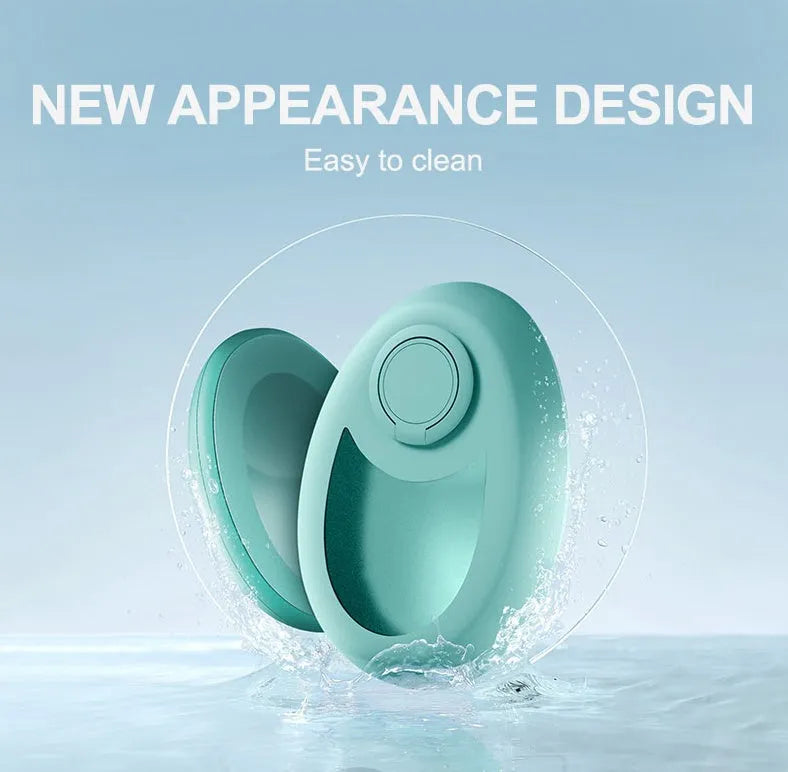 CJEER flat crystal hair removal device in green, purple or black with metal finger ring.