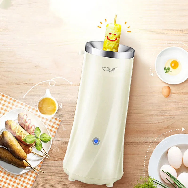 Compact mini breakfast machine in beige white colour with automatic operation features