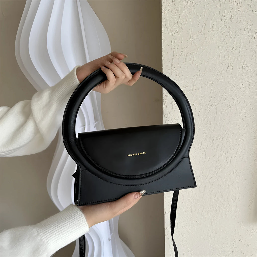 PU leather shoulder messenger bag with sandwich pockets in five colour options