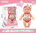 Vinyl baby figurine doll in presentation box, 21.5 cm tall, available in six colours.