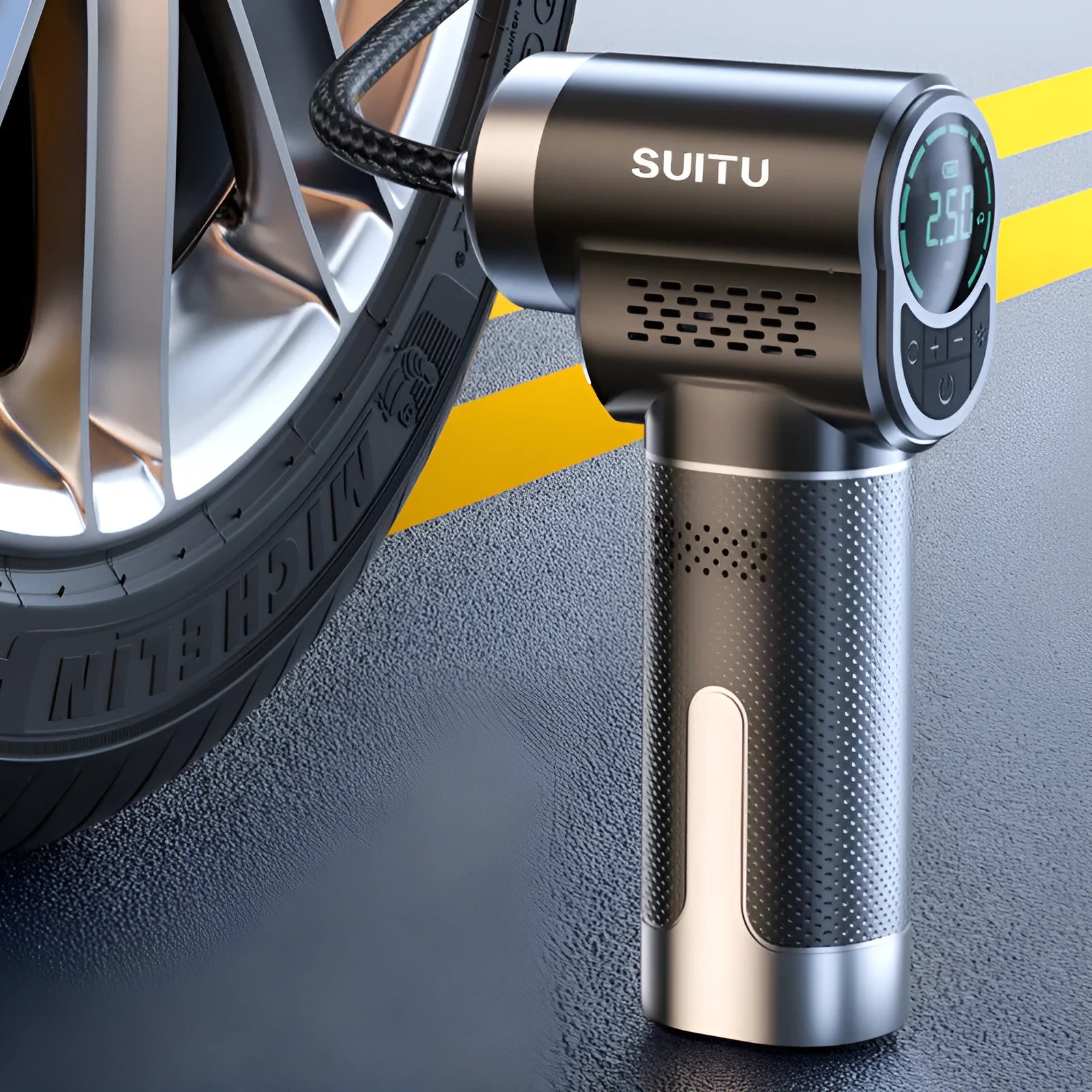 ST-5518 wireless portable air pump with automatic inflation for car tyres