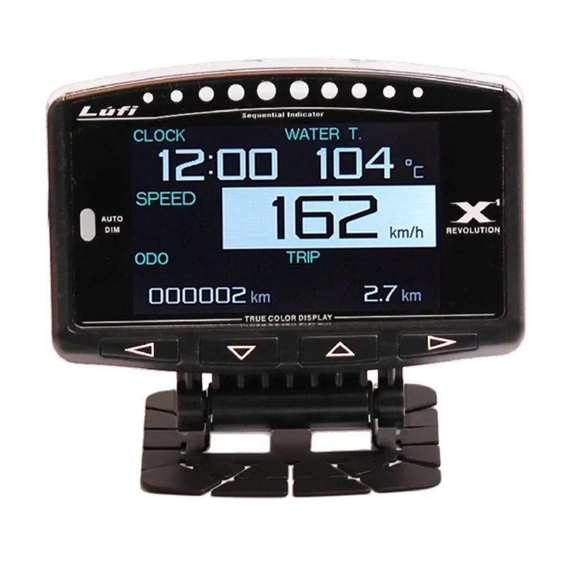 X1 Automotive OBD Instrument with LED display, metal construction, 10mm thickness