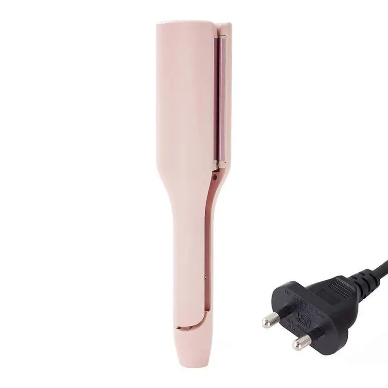 32mm deep wave hair curling iron with negative ions and 4 temperature settings in purple