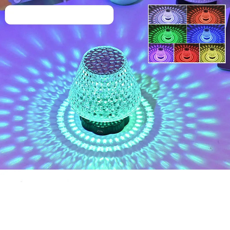Crystal decorative table lamp with touch sensor base and LED lighting